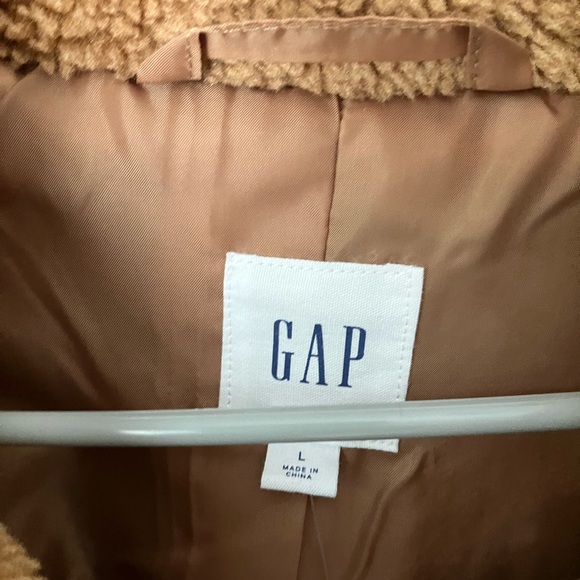 Gap carmel color teddy jacket size large new - Picture 4 of 5